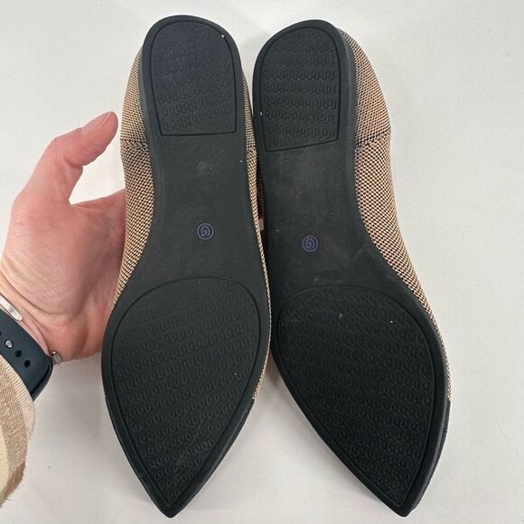 Rothy's Retired THE POINT Pointed Toe Ballet Flats DUNE CAP TOE Size 10 Black Ta - Picture 9 of 10